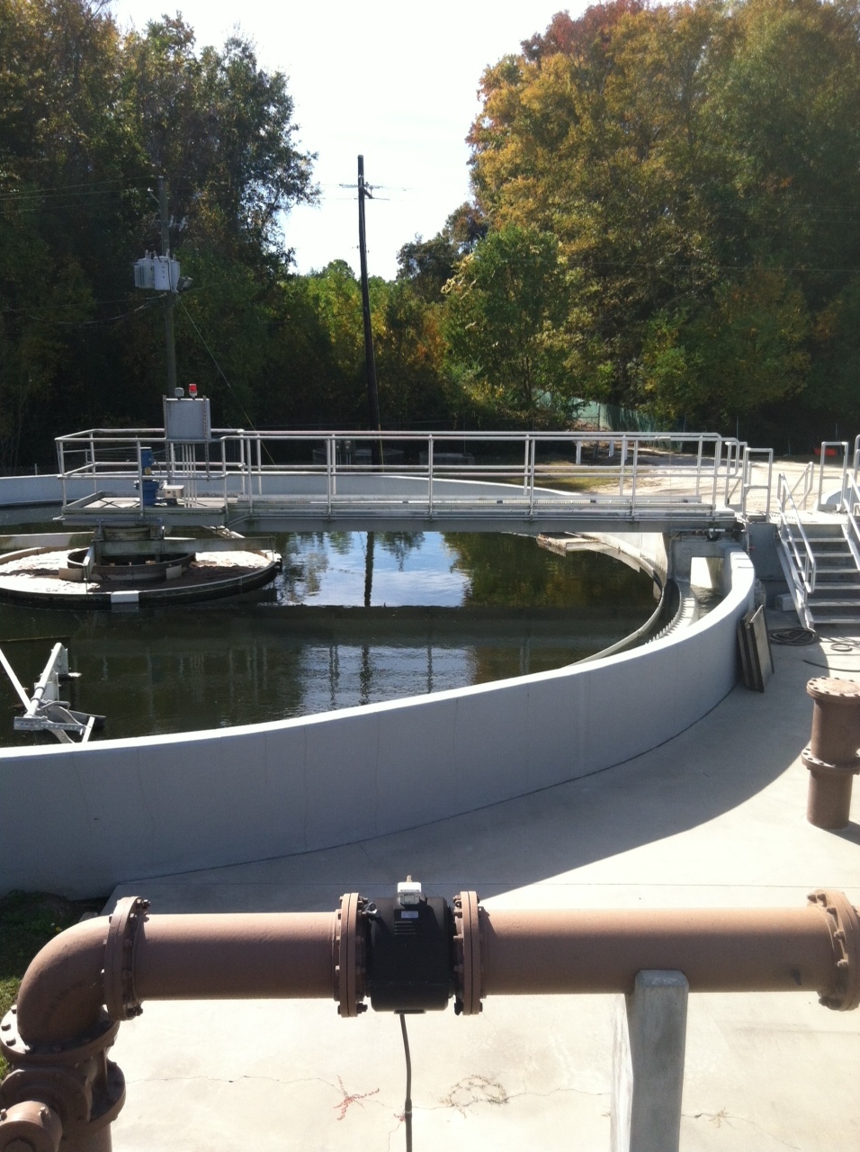 A pipe in Consolidated Utilities Larchmont treatment plant